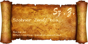 Szohner Zenóbia névjegykártya